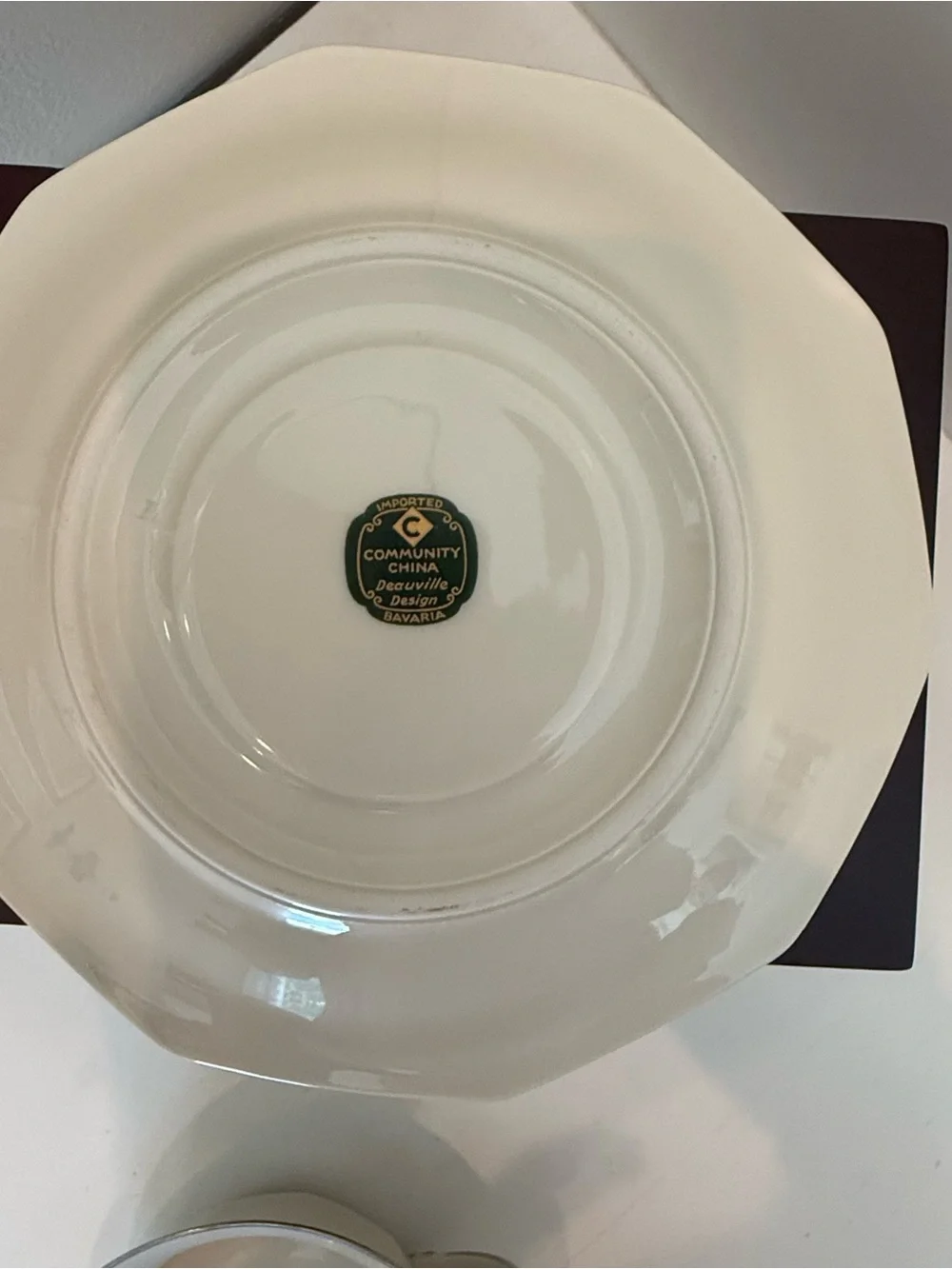 Community China Deauville Cream Soup Bowl & Underplate Bavaria Germany Art Deco